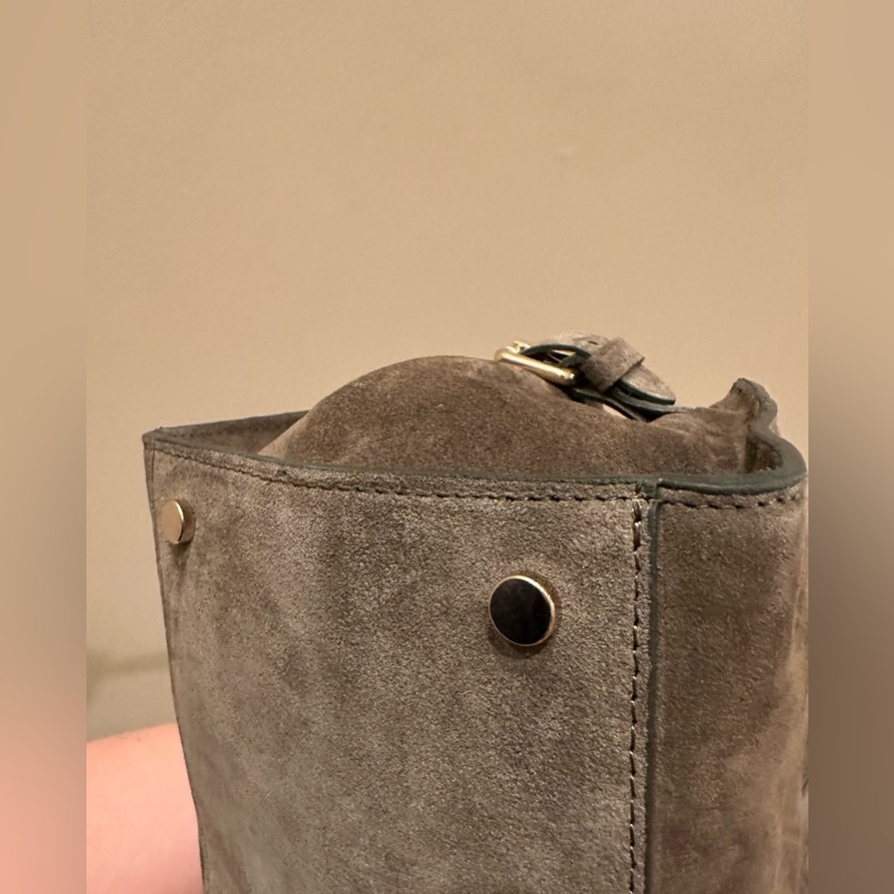 Claudia Firenze Olive Green East West Suede Bag - Picture 4 of 4